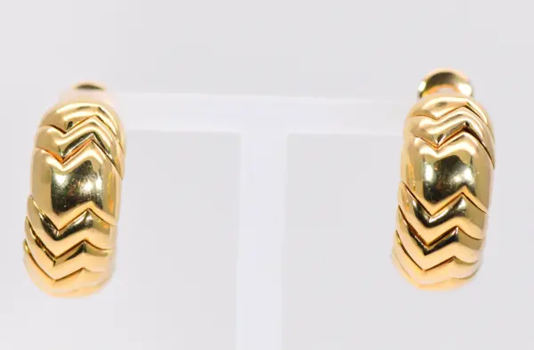 Bulgari/Bvlgari ‘Spiga’ Earrings Clip on 18k Yellow Gold