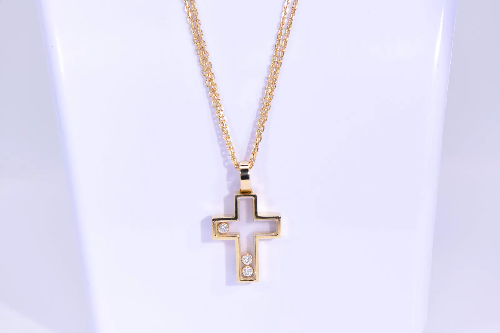 Chopard Happy Diamonds 18k Yellow Gold Cross Necklace