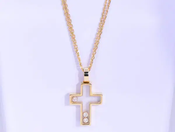 Chopard Happy Diamonds 18k Yellow Gold Cross Necklace