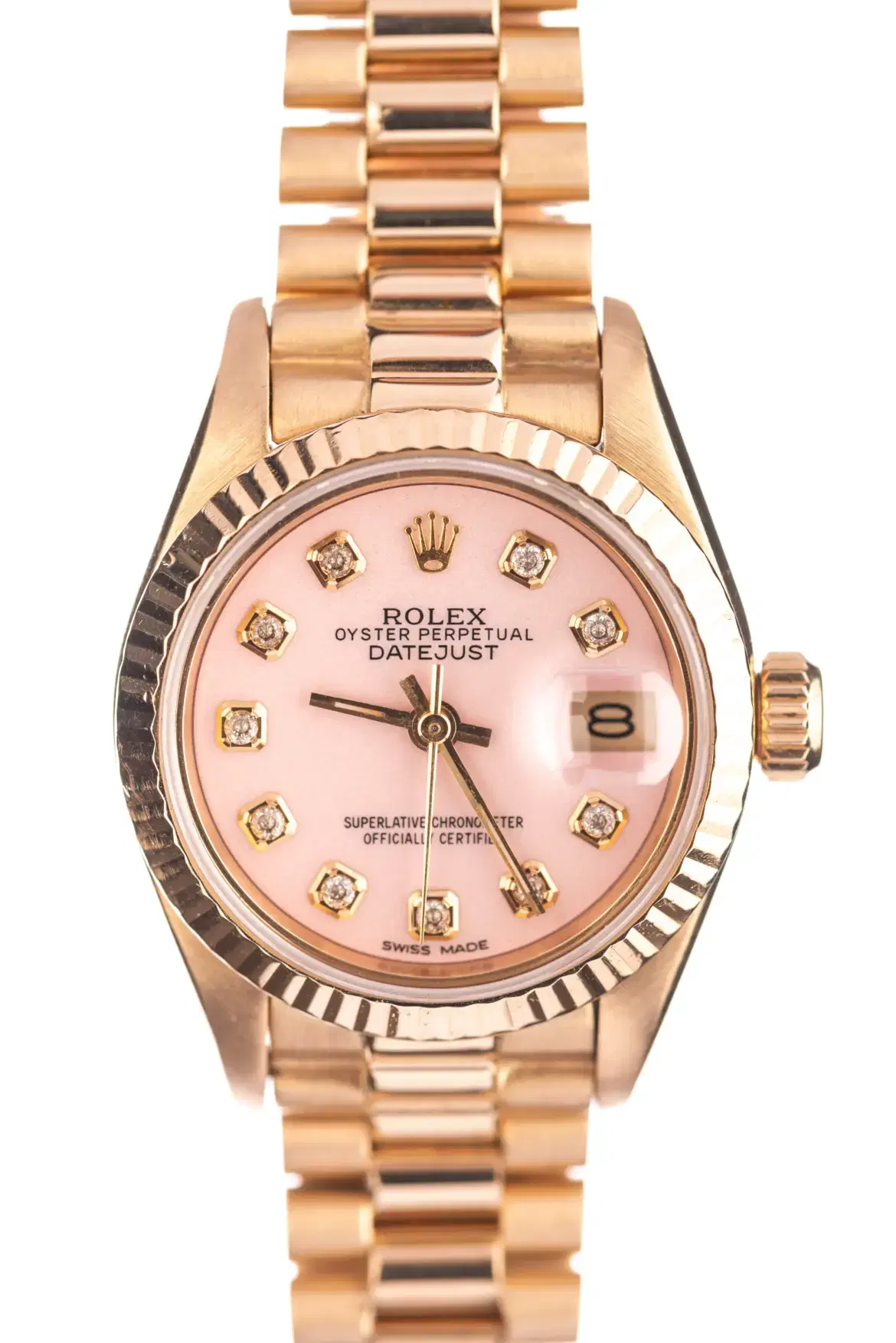 Rolex Oyster Perpetual Datejust 26mm 18k Gold Ladies Watch