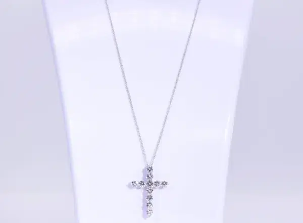 Tiffany & Co 2.23 ct Diamond Cross Pendant Necklace in Platinum