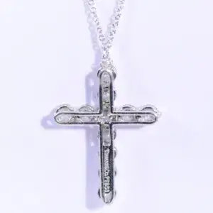 Tiffany & Co 2.23 ct Diamond Cross Pendant Necklace in Platinum