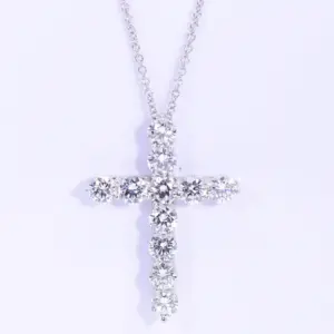 Tiffany & Co 2.23 ct Diamond Cross Pendant Necklace in Platinum