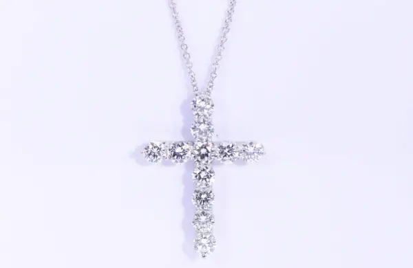 Tiffany & Co 2.23 ct Diamond Cross Pendant Necklace in Platinum