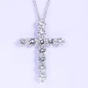 Tiffany & Co 2.23 ct Diamond Cross Pendant Necklace in Platinum