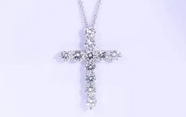 Tiffany & Co 2.23 ct Diamond Cross Pendant Necklace in Platinum