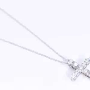 Tiffany & Co 2.23 ct Diamond Cross Pendant Necklace in Platinum