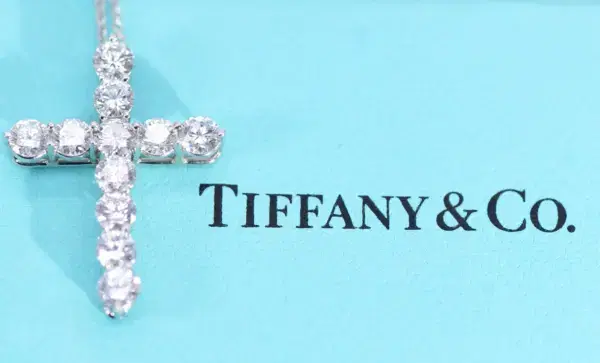 Tiffany & Co 2.23 ct Diamond Cross Pendant Necklace in Platinum