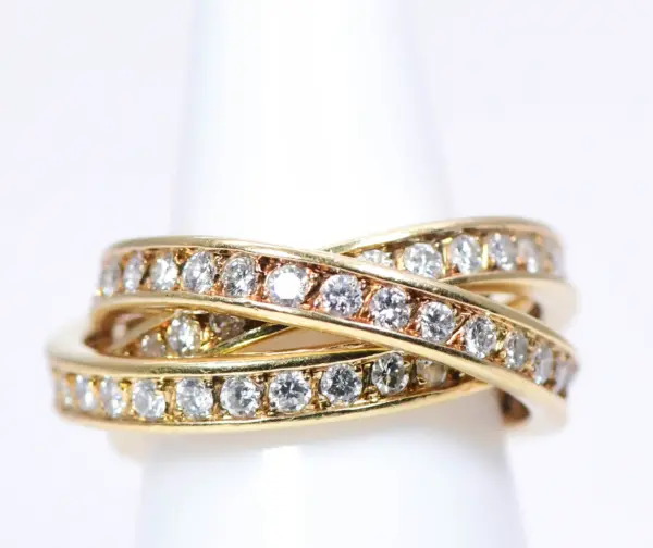 Cartier Trinity Eternity Ring Diamond and 18k Yellow Gold