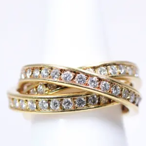 Cartier Trinity Eternity Ring Diamond and 18k Yellow Gold