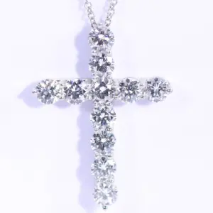 Tiffany & Co 2.23 ct Diamond Cross Pendant Necklace in Platinum