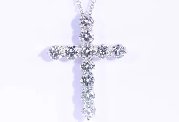 Tiffany & Co 2.23 ct Diamond Cross Pendant Necklace in Platinum