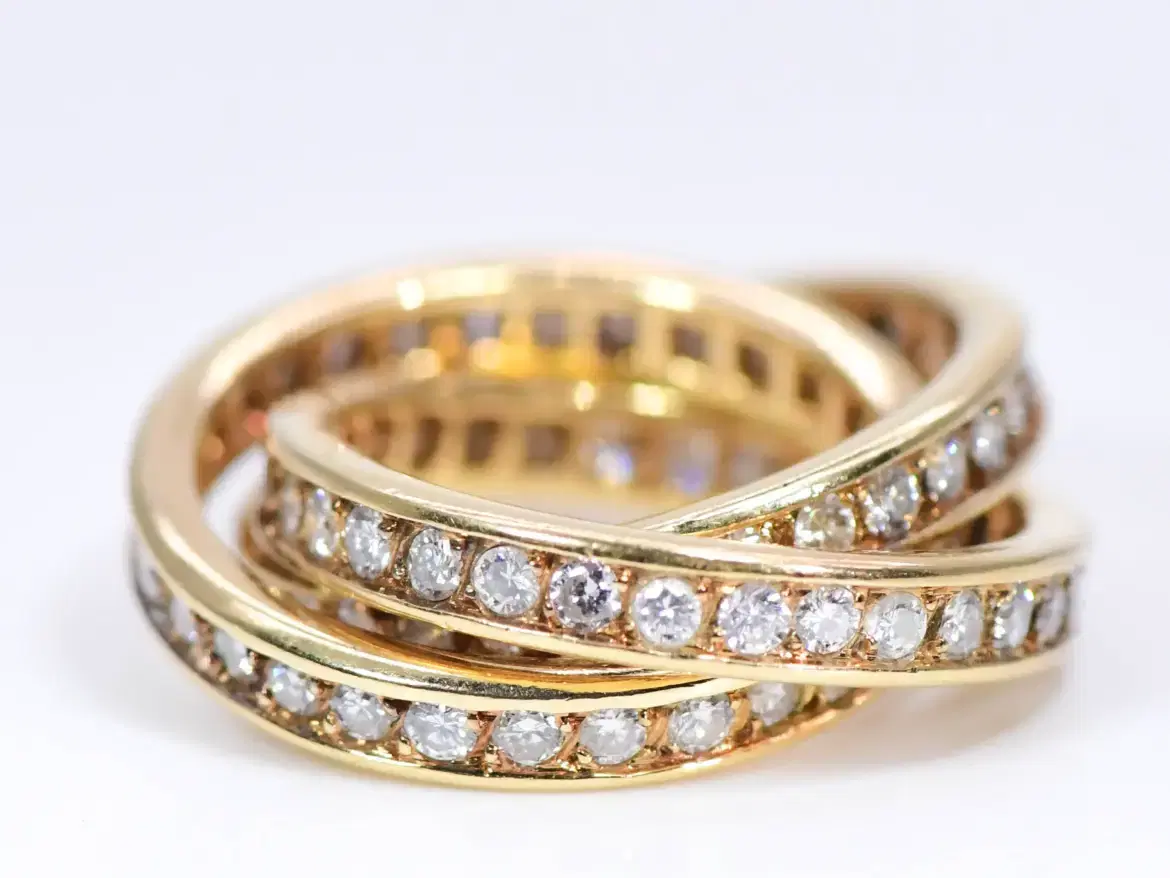 Cartier Trinity Eternity Ring Diamond and 18k Yellow Gold