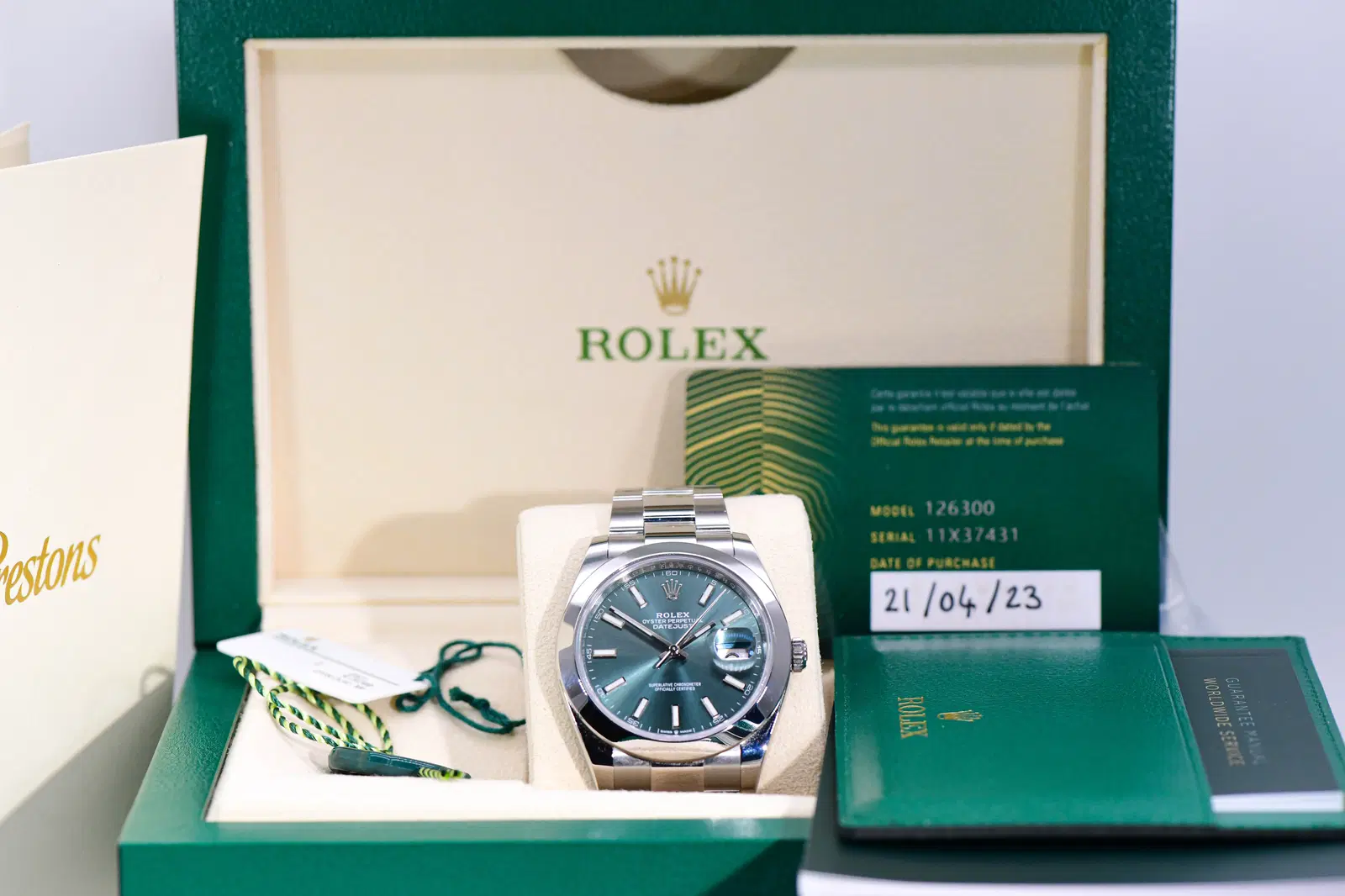 Rolex Datejust 41 126300 Green Dial Brand New