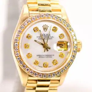 Rolex Oyster Perpetual Datejust 26mm 18k Gold Ladies Watch