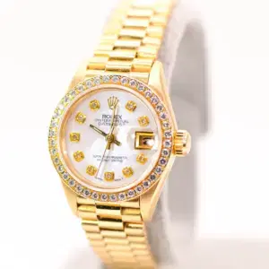 Rolex Oyster Perpetual Datejust 26mm 18k Gold Ladies Watch