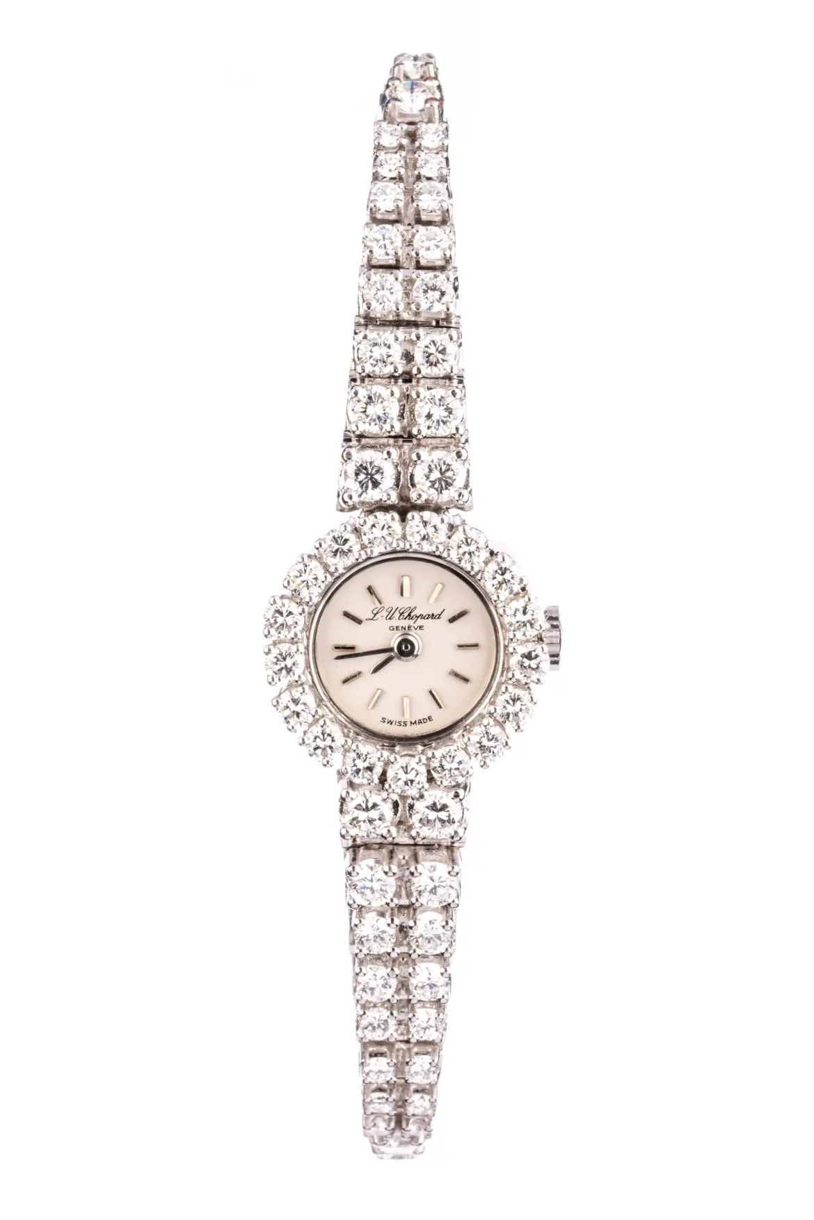 Chopard Vintage Cocktail Watch 2ct Diamond 18k White Gold