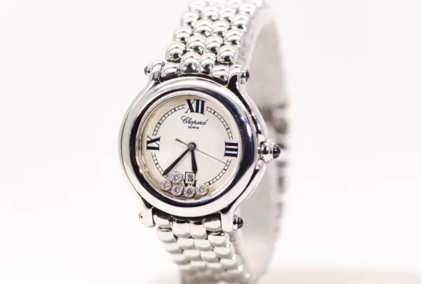 Chopard Happy Sport 32mm Steel and Five Floating Diamonds Watch