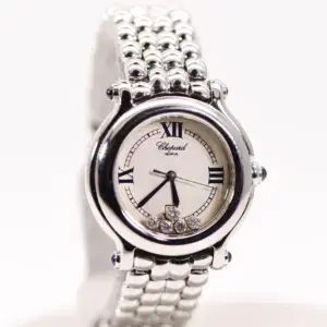 Chopard Happy Sport 32mm Steel and Five Floating Diamonds Watch