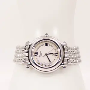 Chopard Happy Sport 32mm Steel and Five Floating Diamonds Watch