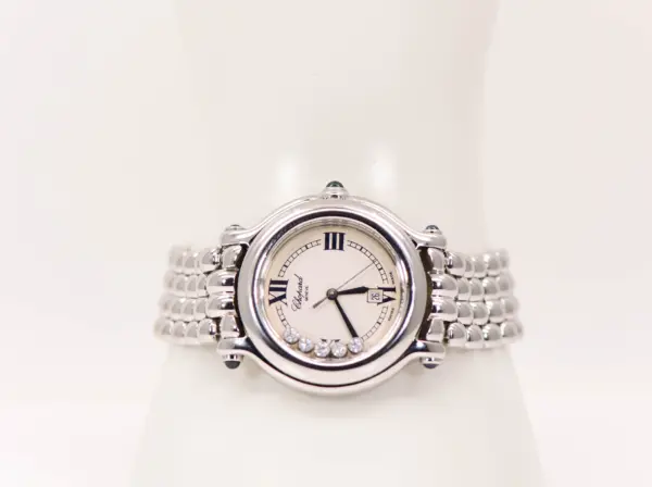 Chopard Happy Sport 32mm Steel and Five Floating Diamonds Watch