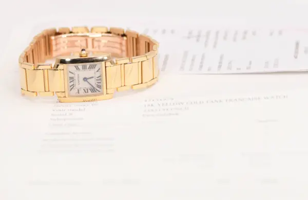 Cartier Tank Francaise Watch 20mm Yellow Gold Box