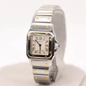 Cartier Santos Watch 24mm Yellow Gold & Steel Box Service