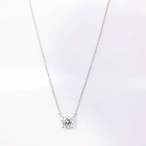 Tiffany & Co. 0.85 ct Solitaire Diamond Pendant Necklace Platinum