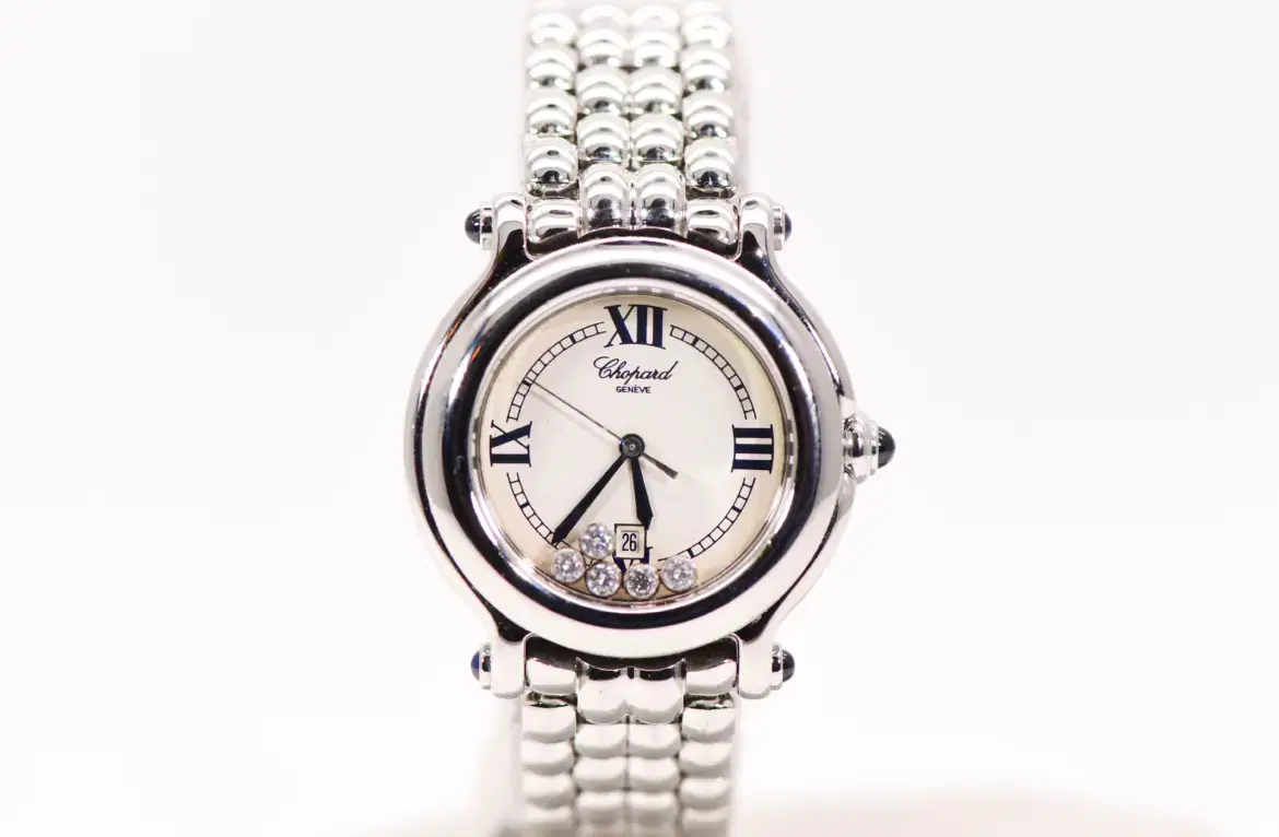 Chopard Happy Sport 32mm Steel and Five Floating Diamonds Watch