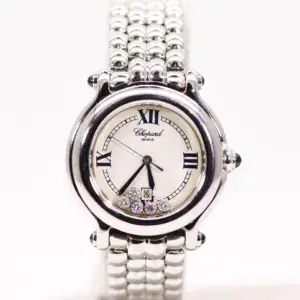 Chopard Happy Sport 32mm Steel and Five Floating Diamonds Watch