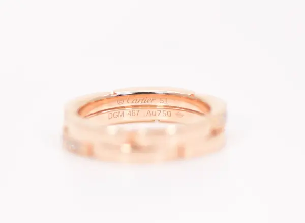 Cartier Maillon Rose Gold and Diamond Ring Size 51