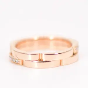 Cartier Maillon Rose Gold and Diamond Ring Size 51