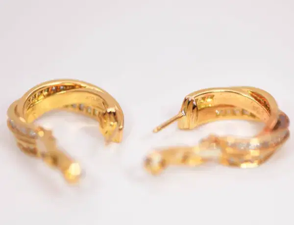 Cartier Trinity Earrings 0.9ct Diamonds 18k Yellow Gold