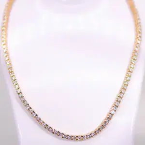 13.80 ct Natural Diamond 18k Yellow Gold Necklace Box