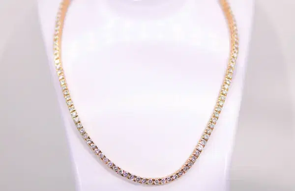 13.80 ct Natural Diamond 18k Yellow Gold Necklace Box