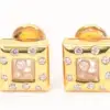 Chopard ‘Happy Diamonds’ 18k Yellow Gold Square Earrings