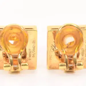 Chopard ‘Happy Diamonds’ 18k Yellow Gold Square Earrings