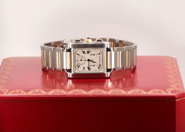 Cartier Tank Francaise Chronograph Watch 39mm Yellow Gold & Steel