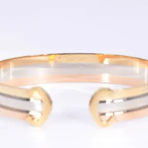 Cartier Double C 18k Tri-Gold Cuff Bracelet