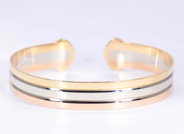 Cartier Double C 18k Tri-Gold Cuff Bracelet