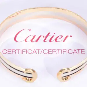 Cartier Double C 18k Tri-Gold Cuff Bracelet