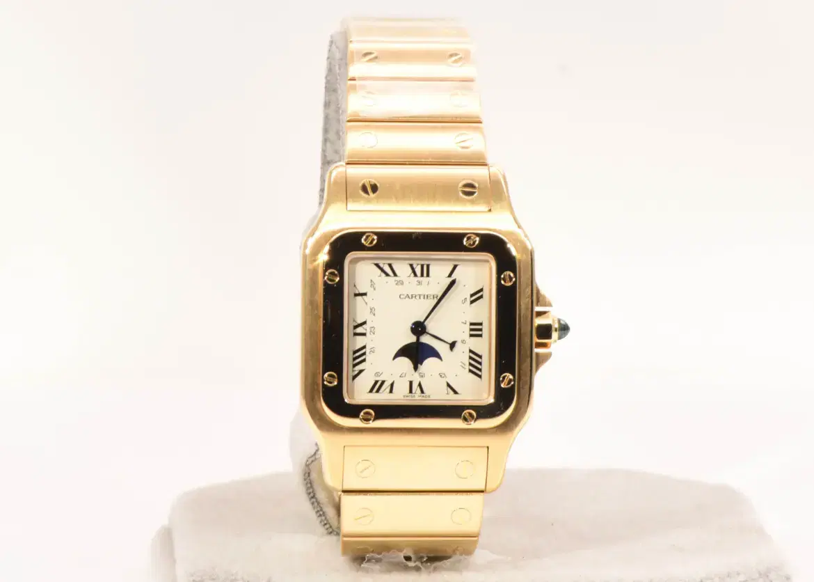 Cartier Santos Galbee Moonphase 29mm 18k Yellow Gold Watch