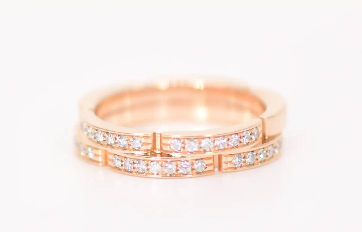 Cartier Maillon Rose Gold and Diamond Ring Size 51