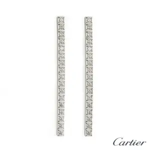 Cartier Lanieres Earrings 1.7ct Diamonds 18k White Gold