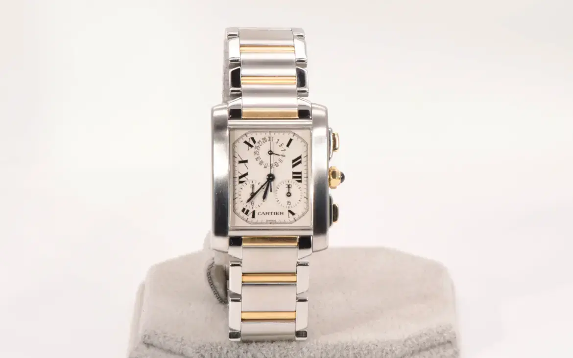 Cartier Tank Francaise Chronograph Watch 39mm Yellow Gold & Steel