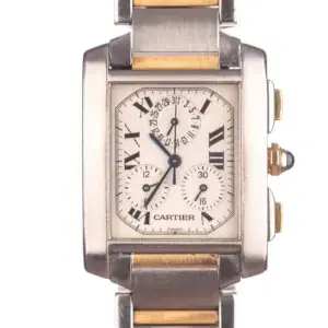 Cartier Tank Francaise Chronograph Watch 39mm Yellow Gold & Steel