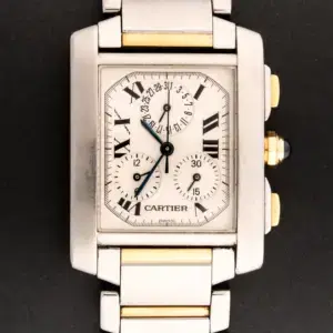 Cartier Tank Francaise Chronograph Watch 39mm Yellow Gold & Steel