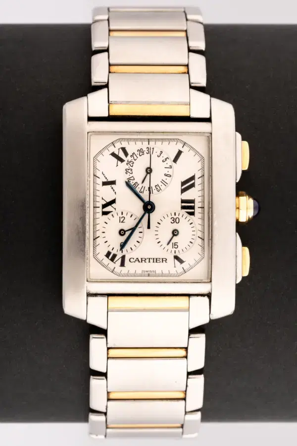 Cartier Tank Francaise Chronograph Watch 39mm Yellow Gold & Steel