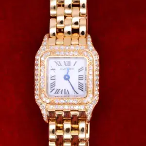 Cartier Panthere Mini Factory Diamond Watch 18k Gold