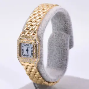 Cartier Panthere Mini Factory Diamond Watch 18k Gold